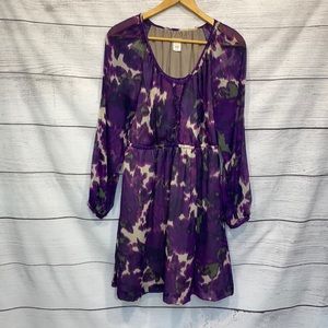 J.Crew Silk Long Sleeve Maisie dress purple size 6